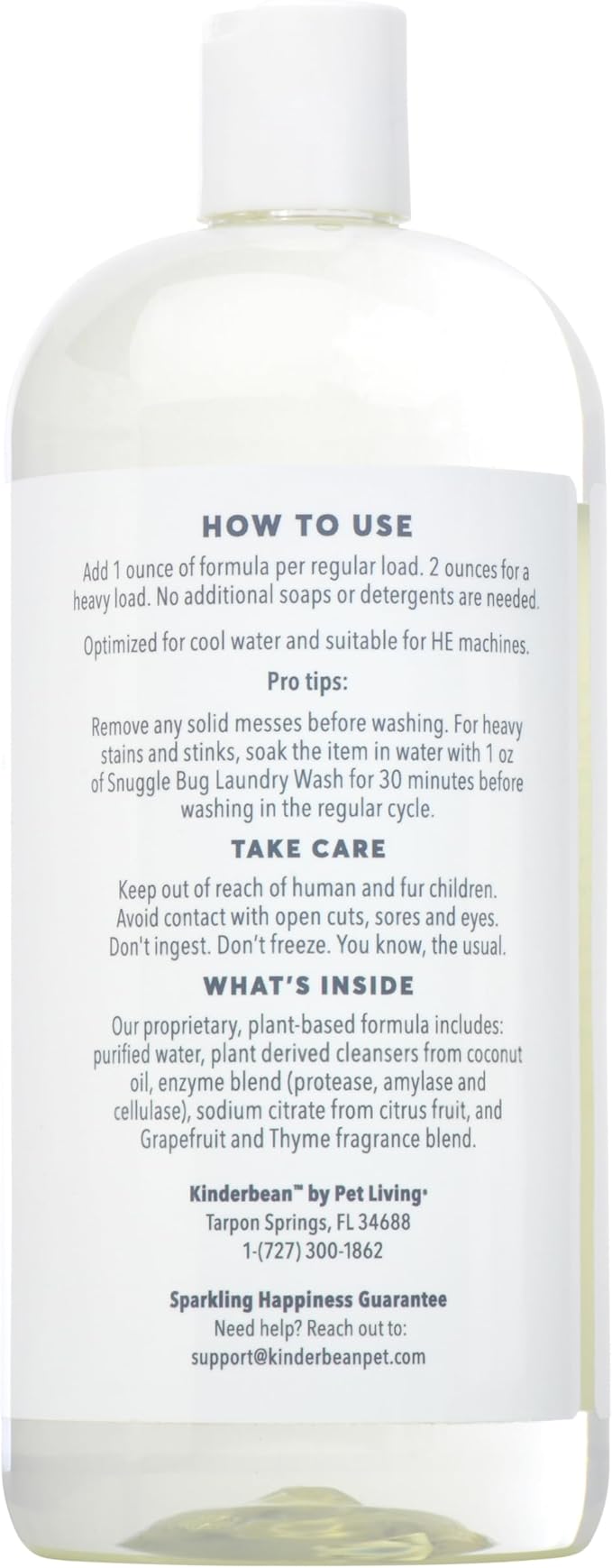 Kinderbean Dog and Cat Laundry Wash, 2-Pack 32 oz. Enzyme Formula Pet Laundry Detergent Removes Pet Odors, Cleans Stains from Cat or Dog Urine, Safe Laundry Odor Eliminator for Bedding, Collars, Toys
