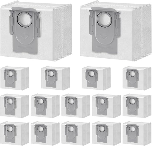 16 Packs Q10 Q7 Q5 Bag Replacement for Roborock Q10 S5+, Q7 M5+, Q5 Max+, 3.6L Vaccum Bag for Q10 X5+, Q5+, Q5 Pro+, Q8 Max+, Q7+, Q7 Max+, S8+, S8 Pro Ultra, S7 Pro Ultra, S7 MaxV Ultra