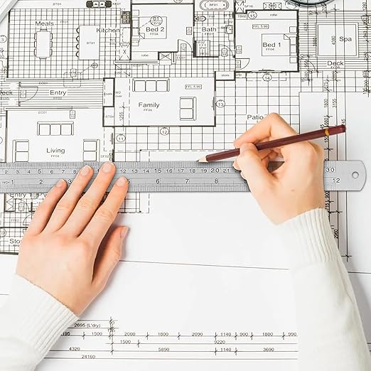 20 Pack 12 Inches Stainless Steel Ruler, Precision Metal Rulers, Straight Edge Ruler for School, Office, Woodworking, Engineering