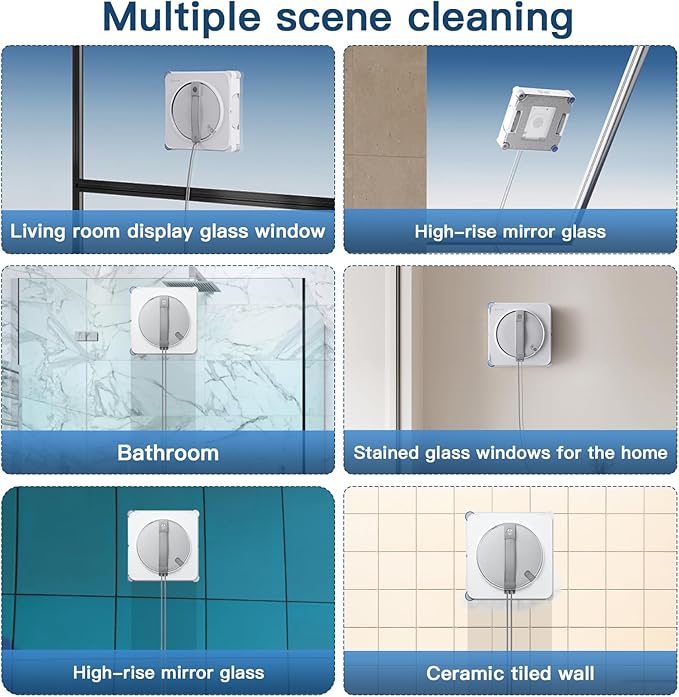Fixbetter 6 PCS Mop Pads Replacement for ECOVACS WINBOT W2S Window Cleaning Robot, Window Cleaning Robot Cleaning Cloth for Ecovacs Washable Microfiber Wipes