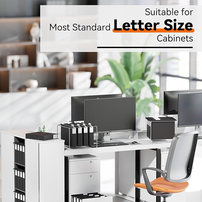 Plastic Hanging File Folders Letter Size,Heavy Duty 2" Expandable File Folder with Tabs,6 Pack Reinforced Expanding Hang Folder,File Cabinet Folders,Extra Capacity,Hanging Organizer for Home Office