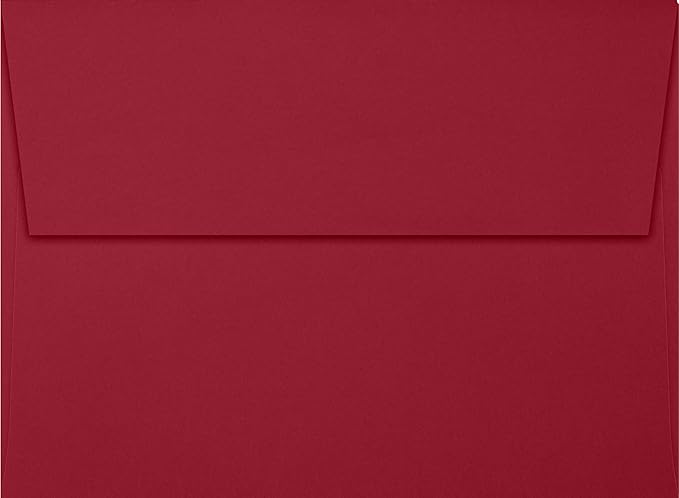 LUXPaper A7 Invitation Envelopes | Peel & Press | 5 1/4" x 7 1/4" | Garnet Red | 80lb. Text | 500 Qty