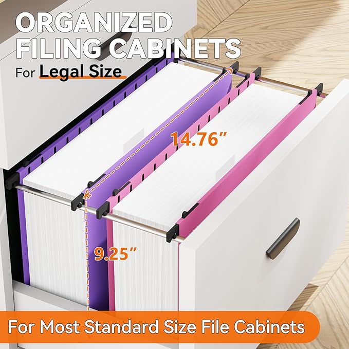 Plastic Legal Size Hanging File Folders,3" Expansion Extra Capacity Hanging Folder,Heavy Duty Reinforced Hang Folders Legal,Adjustable Tabs,Filing Cabinet Folder for Bulky Files,12 Pack,Colored