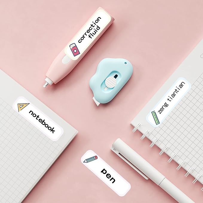 Label Maker Tape Compatible for NIIMBOT D11 D110 D101, Thermal Sticker Paper 0.55'' x 1.97'' Waterproof Labeling Tape Replacement 130 Labels/Roll (14×50mm)