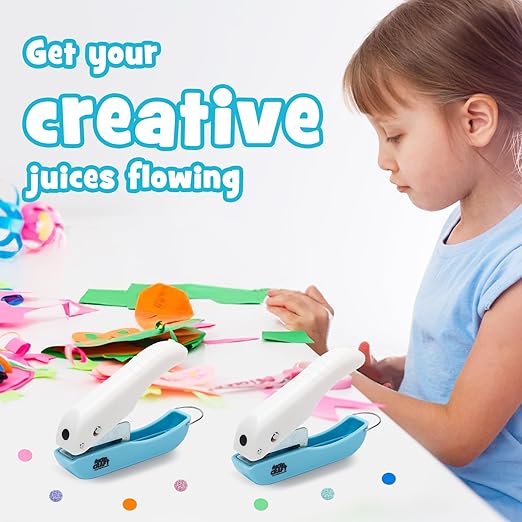 UCEC Handheld Hole Paper Punch, 1/4 Single Hole Punch One-Hole Punch, Small Hole Puncher for DIY Scrapbook Craft Paper Tags Clothing Ticket Tool (2 Pack)