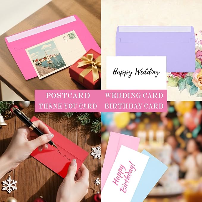 Keketer 200 Pack #10 Colored Business Envelopes Self Seal, 4.13 x 9.49 Inches Standard for Office, Business Checks, Invoices, Letter Mailing, Letters, Invitations