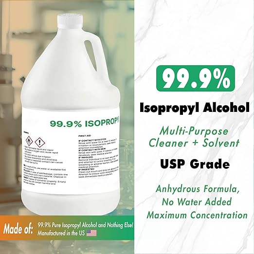 99% Pure Isopropyl Alcohol, 99 Percent IPA 1 Gallon, USP Grade, Made in The USA (4 Quarts, 1 Gallon,128 fl oz)