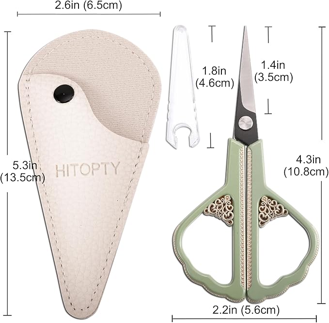 Sewing Scissors - Small Sharp Scissors with Cover for Home, Office, Travel, Craft, Precision Detail Thread Paper Cutting