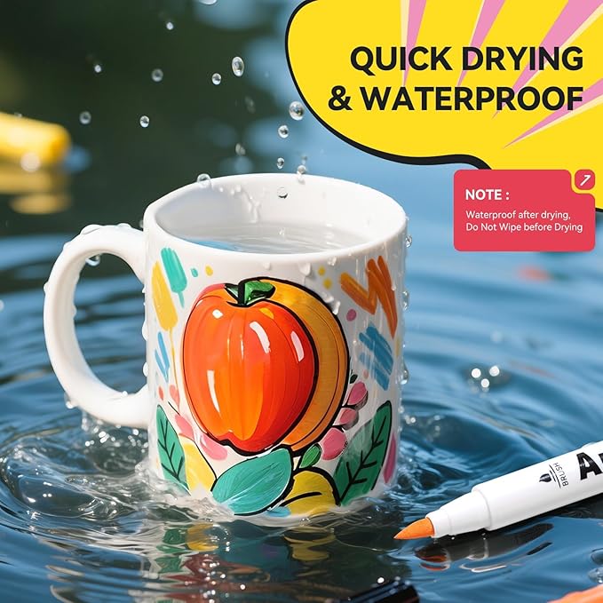 Arrtx Acrylic Markers Anime Series 120 Colors,Brush Tip Acrylic Paint Pens Paint Markers for Rock Painting Glass Wood Stone Fabric,Art Supplies