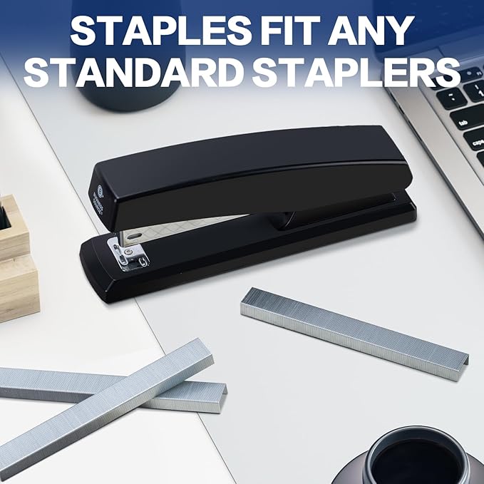 Deli Staples, 50000 Staples, Standard Staples for Desktop Staplers, 1/4'' Length, 210/Strip, 10 Boxes of 5000 Each