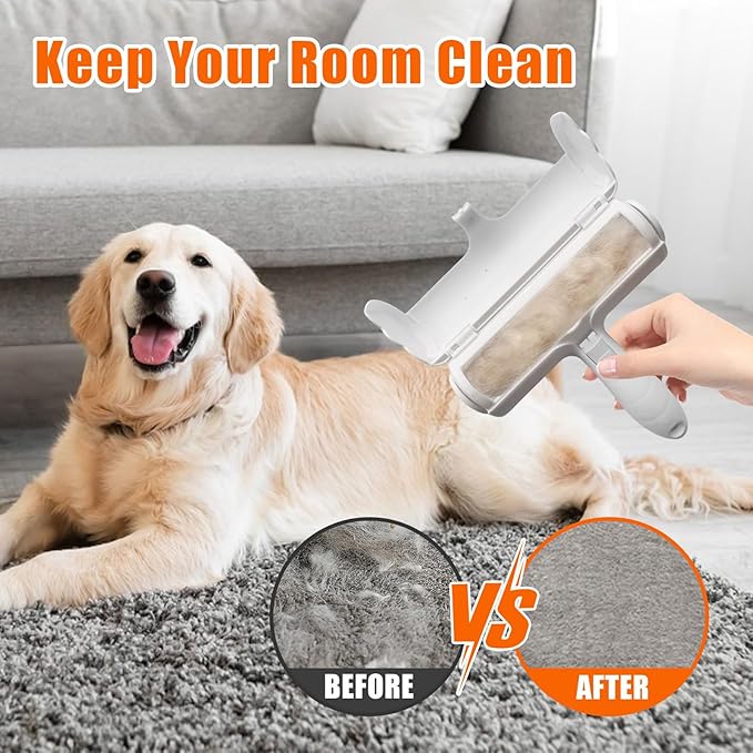 Velupet Zoom Pet Hair Remover Lint Roller for Pet,Cat Hair Removal Tool Reusable Lint Roller for Furniture, Couch, Carpet, Clothing and Bedding,White Red