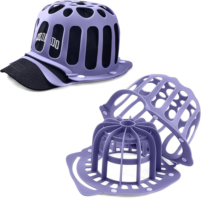 Silicone Hat Washer Cage Hat Cleaner for Baseball Caps, Rust-Proof & Shape-Saving Design,Ball Cap Washer Fit for Adults and Kids Hats Shaper,Flexible and durable，Cap holder,Purple