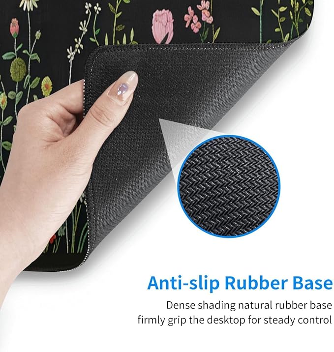 Desk Pad,Office Desk Mat 31.5"×11.8" Large Gaming Mouse Pad,Durable Extended Computer Mouse Pad,Waterproof Thick Big Mouse Pads with Non-Slip Rubber Base Office Home Colorful Flowers