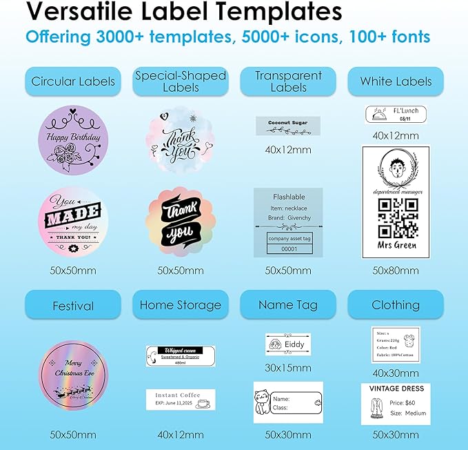 2-inch Label Maker Machine with Tape, Portable Thermal Sticker Maker with 230 Labels, Wireless App & Bluetooth Connectivity for Home,Office,Business & School - Compact Label Machine, Pink