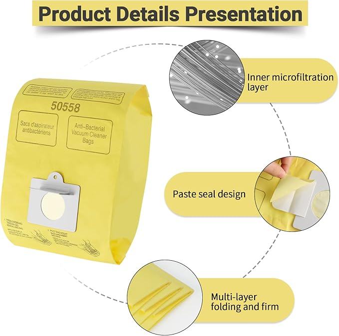 Vacuum Cleaner Bags Fit for Kenmore Canister Type C/Q 50555 50557 50558 and Type C-5, 15PCs By Improvedhand
