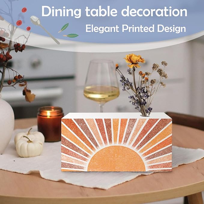 SNNDER Boho Single Pen holder for Desk, Boho Office Decor, Boho Office Desk Accessories, Retro Boho Sun Sunshine Sunrise Sunset Fountain Pen Holder for Home Office Desk Accessories