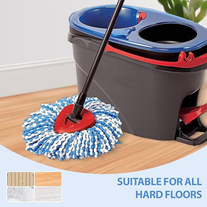 Spin Mop Replacement Heads, Microfiber Mop Refills, Easy to Replace, 4 Pack
