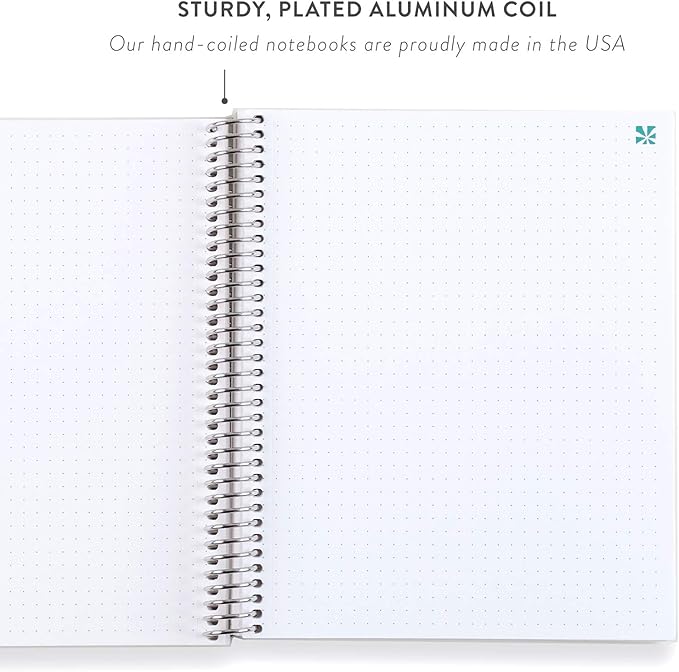 Erin Condren 8.5" X 11" Spiral Bound Dot Grid Journal Notebook - Mid Century Circles, 5Mm Dot Grid, 160 Page Writing, Drawing & Art Notebook, 80Lb Thick Mohawk Paper, Stickers Included