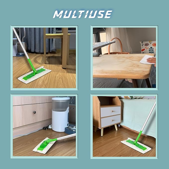 UKEENOR Dry Mop Refills 100 Counts Disposable Dusting Cloths Dry Sweeping Refills Dry Duster Cloths Mop Pads Floor Cloth Refills Electrostatic Cloths 7.8"x11.8" Extra Thick Box Packing