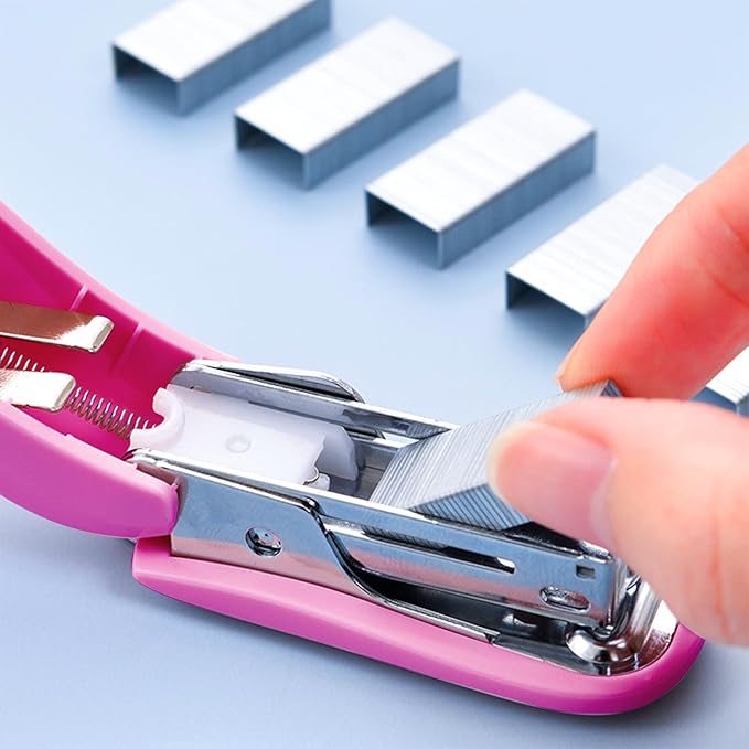 BoAn Mini Stapler, Staple Remover, Desk Stapler Office Staplers, 20 Sheet Capacity, Cute Stapler with 600 pcs Staples for Office and School Supplies(Blue&Pink&Green)