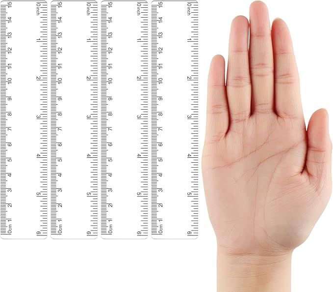 32 Pack 6 Inch Mini Rulers Bulk Plastic Small Rulers with Inches and Centimeters, Drafting Measuring Tool Set for Classroom Kids Student School Office Supplies(6 Inch,Clear)