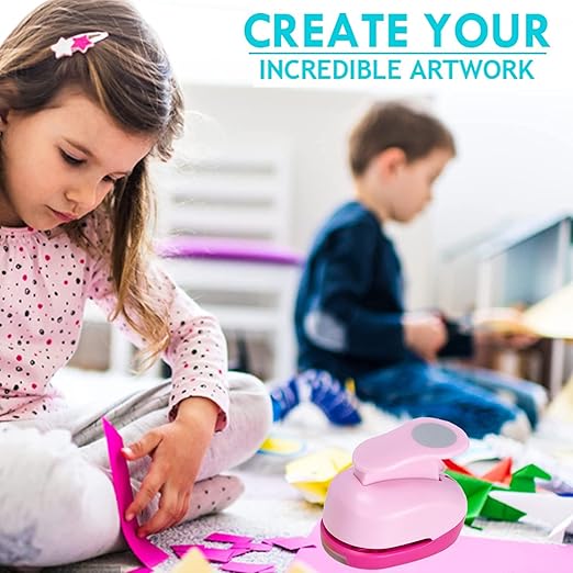 Circle Punch Paper Hole Punches Set - 5 Pack Round Paper Punches, Handmade Scrapbook Puncher for Paper Craft, Cardstock,Gift Wrapping,Greeting Cards (2In/1.5In/1In/0.6In/0.3In) (10 Papers Included)