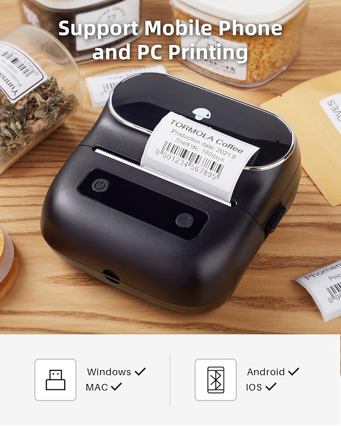 Phomemo M220 Label Makers, 3 Inch Portable Label Maker Machine with 3 Roll Labels, Wireless Thermal Label Printer for Address, Labeling, File Folder Label, Home Organizing