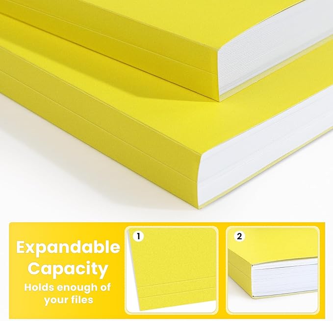 SUNEE File Folders, 150 Pack Manilla Folders 8.5 x 11, Colored File Folders Home Office School Supplies for Documents Files Paper, Yellow
