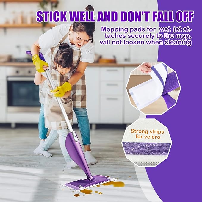 80 Count WetJet Pads Refill Compatible with Swiffer WetJet Spray Mop, Wet Jet Mopping Pads for All Purpose Multi Surface Hardwood Floor Cleaning, 4 Layers Thickened and Super Absorbent.