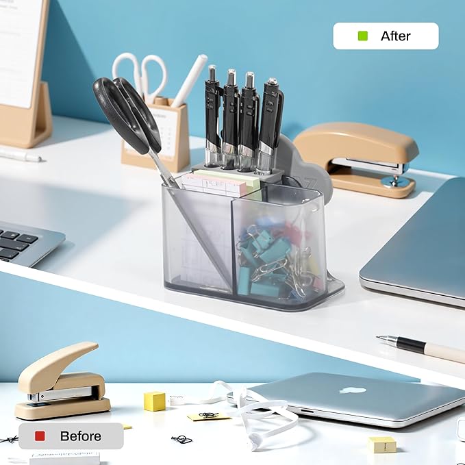 Li & Zhao Pen Holder for Desk Cute - Cloud Pencil Holder Pen Cup Stationary Organizer Desk Organizer Caddy for Office,Home,School,Art(Gray)