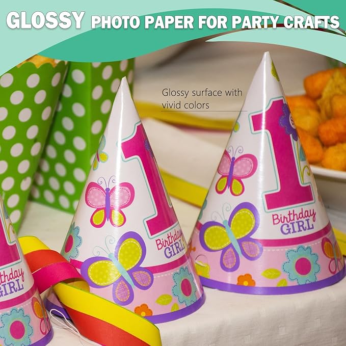 Glossy Photo Paper 3.5x5, 4x6, 5x7, Photo Printer Paper for Inkjet, 75 Variety Pack, Assorted Sizes, 52lb/200gsm