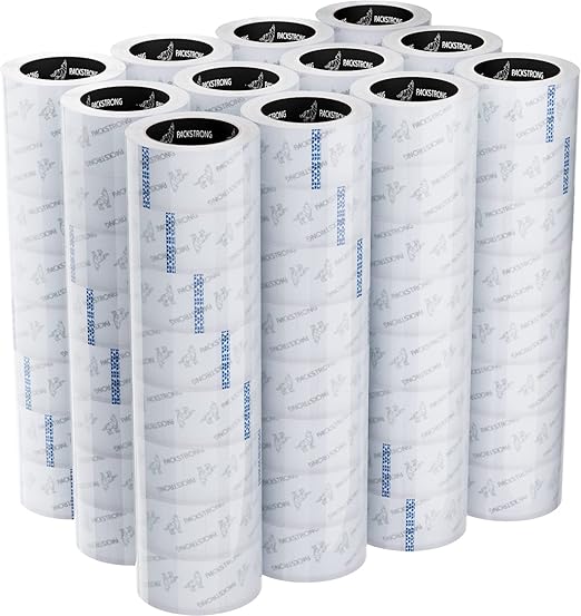 Packstrong Industrial Grade Clear Packing Tape 84 Rolls - 110 Yards per Roll - 2" Wide x 2 mil Thick, Acrylic Adhesive Tape for Box Office Moving Packaging Shipping