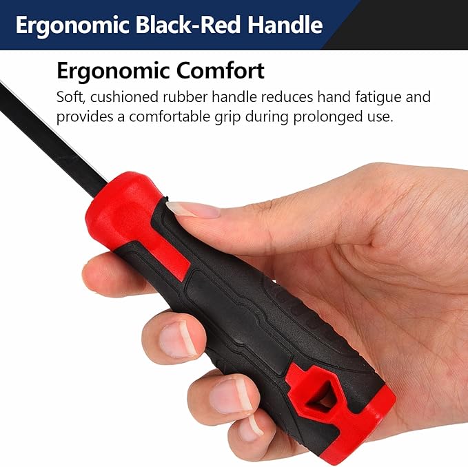 Heavy Duty Staple Remover Tool Upholstery Stapler Puller Lifter Staple Extractor Tack Puller for Removing Staples for Carpets Wood Flooring Furniture (Black-Red)