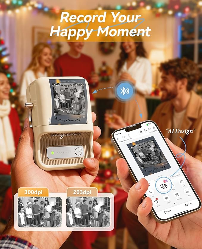 NIIMBOT B21 Pro Label Maker with Tapes, 300DPI HD Label Printer, Sticker Maker for Home Organization, Photo Print, Study Graphics, Scrapbook