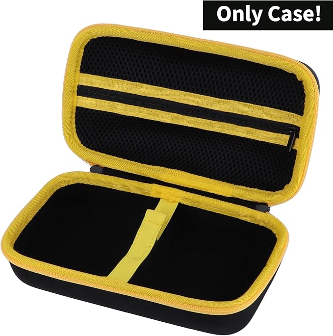 Storage Case Compatible with Brother P-Touch PTH110 / PTH111 Pro / PTE110 Portable Monochrome Label Maker (Black+Yellow Zipper Case)