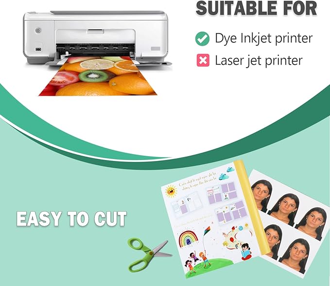 8.5 x 14 Glossy Photo Paper for Inkjet Printer, US Legal Size, 50 Sheets (P8514WS200GP)