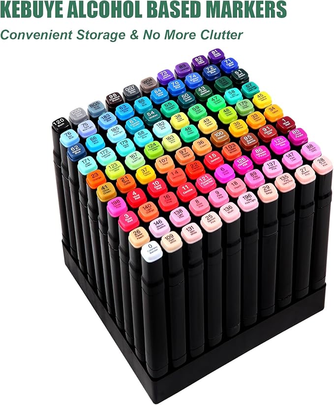 Duet Point Blender Markers for Kids and Adults: Professional Permanent Dual Tips Art Sketching Markers, 100 Colors