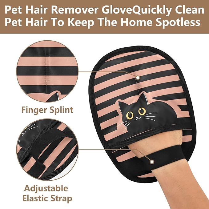 I·D Good Figure Pet Grooming Gloves Reusable Dog & Cat Hair Remover for Furniture, Car Interiors Multi-Surface Deshedding Tool for Carpets, Bedding & Home Cleaning
