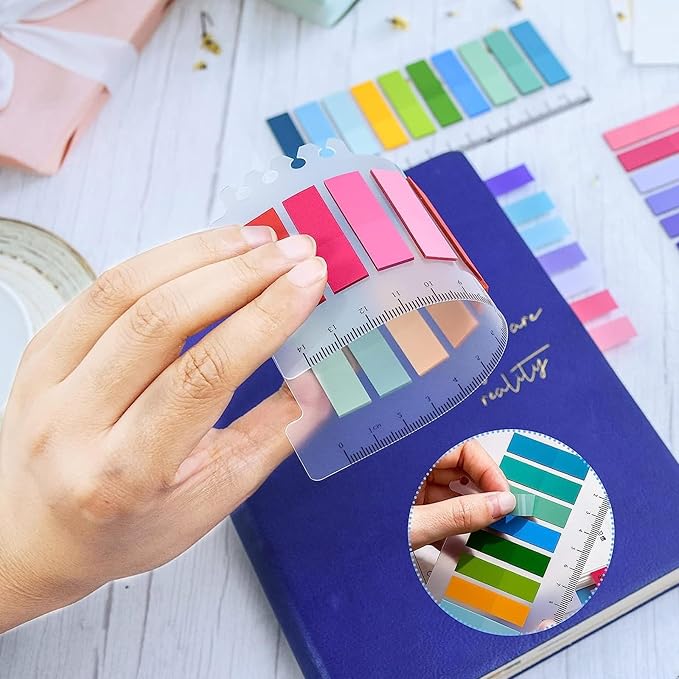 1600Pcs Sticky Tabs Book Tabs for Annotating Books,Transparent Sticky Notes, Multi-Colored Book Marks for Reading,Writable and Repositionable Page Marks Annotation Tabs (1600)