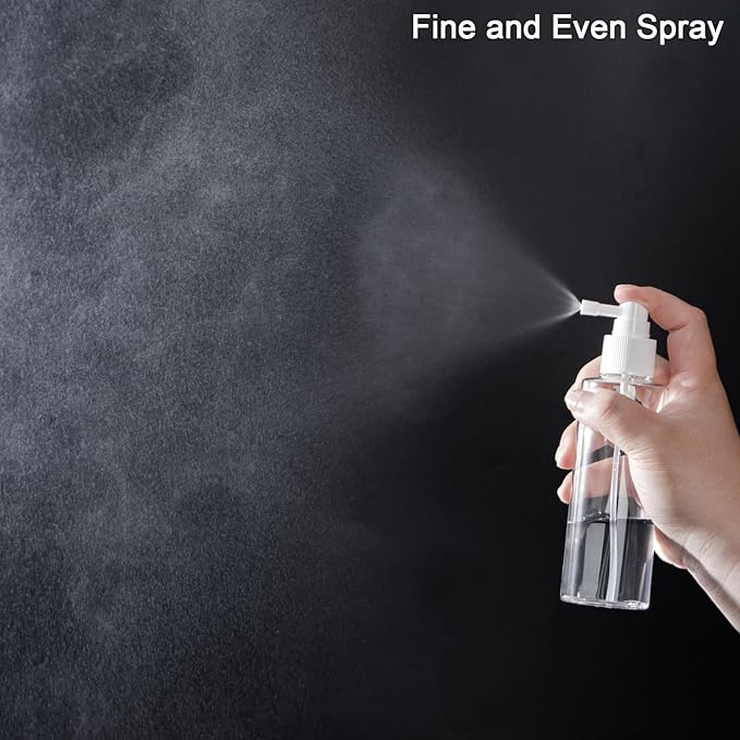 Yebeauty 5oz Portable Small Spray Bottles Plastic Empty Fine Mist with Long Mouth Transparent TSA Approved Travel Size Atomizer for Plants Perfumes Cleaning Mouthwash, 2 Pack Durable Fine Mist Bottle