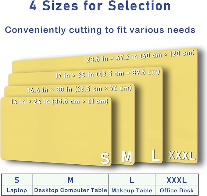 Boutilon Leather Desk Pad Protector,Non-Slip Mouse Pad,Laptop Desk Pad,Office Mouse Mat,Waterproof Leather Desk Blotter,Desk Writing Pad for Office and Home (XL-Yellow,35.4"x 15.7")