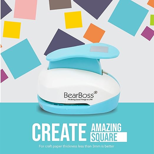 BearBoss 6 Craft Hole Punch Shapes 1 Inch Paper Punches for Crafting Handmade Scrapbooking Punches Mix Shapes Designs for Kindergarten Teacher Office Supplies Kids