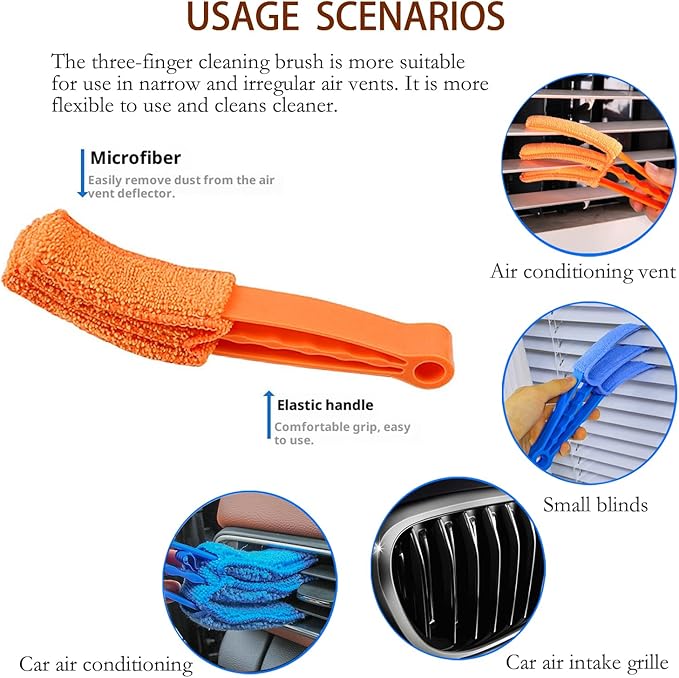 Blind Cleaner Duster Tool Microfiber Washable Cleaning Tools for Ceiling Fan Cleaner Duster and Blind Cleaner; Suitable for Louvers, Air Conditioning Vents, and Ceiling Fans(8-Pack)