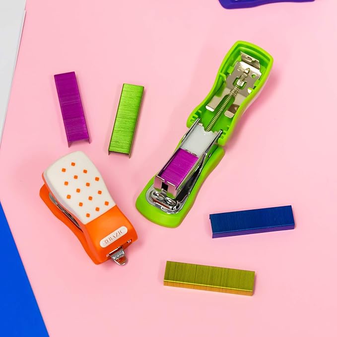 BAZIC Staples Standard (26/6) Metallic Color 3000/Pack, Stapler Refill Standard Size Staple, Assorted Colors, 24-Packs