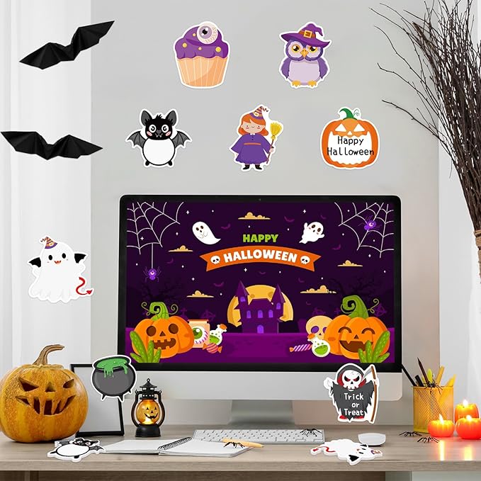 600 Halloween Sticky Notes, Cute Pumpkin Ghost Spider Memo Pads Halloween Note Pads for Trick or Treat Party Favors Home Office School Supplies