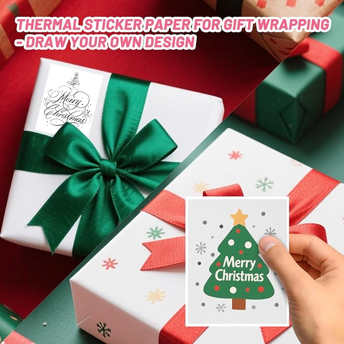 6 Rolls Mini Thermal Printer Sticker Paper, 57x25mm, High-Contrast Sticker Paper for Mini Pocket Printer, BPA-Free