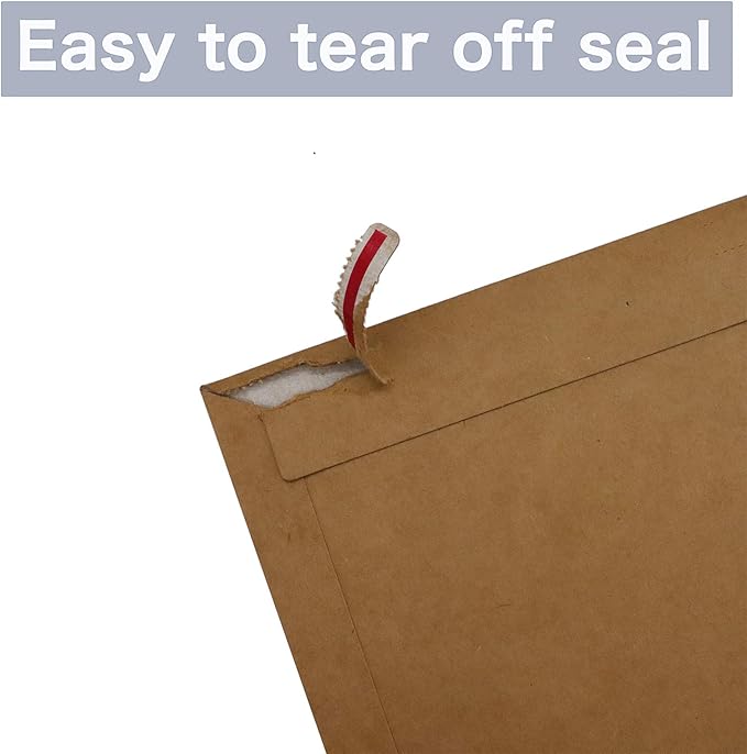 20 Pack brown Kraft Rigid Mailers, 7.5x9.5 inches Self Seal Photo Document Mailers Premium Cardboard Keep Flat Envelopes for Photos, Pictures, Papers CD