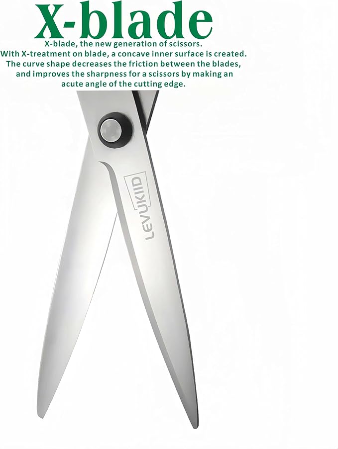 Office Scissors All Purpose - Comfort Grip Handle,Sharp X Blade,8-Inch Scissors for Ages 12+,pointed tip, Three Color Handles, Craft Cutting Tool