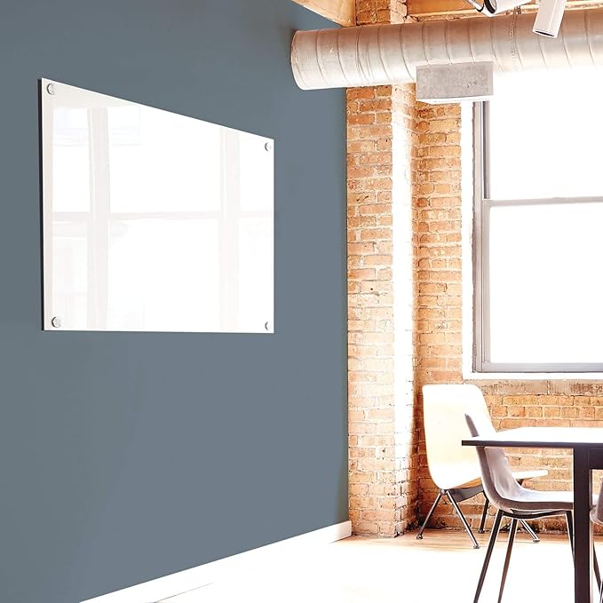 Quartet Magnetic Glass Dry Erase White Board, 36" x 24" Whiteboard, Frameless, Brilliance White High Contrast White Glass (G23624W)