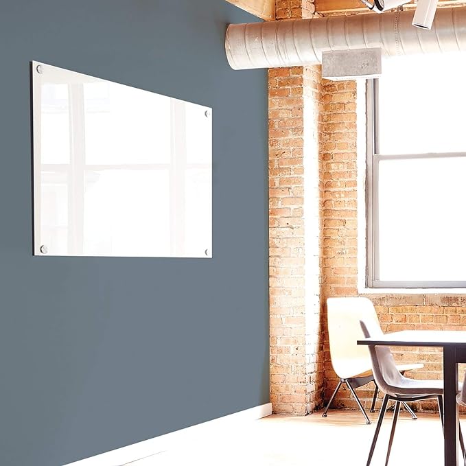 Quartet Whiteboard, Glass Dry Erase Board, Magnetic, 6' x 4', Brilliance High Contrast White Glass, Frameless Mounting, Accessory Tray, 1 Dry Erase Marker and 2 Glass Board Magnets (G27248W)